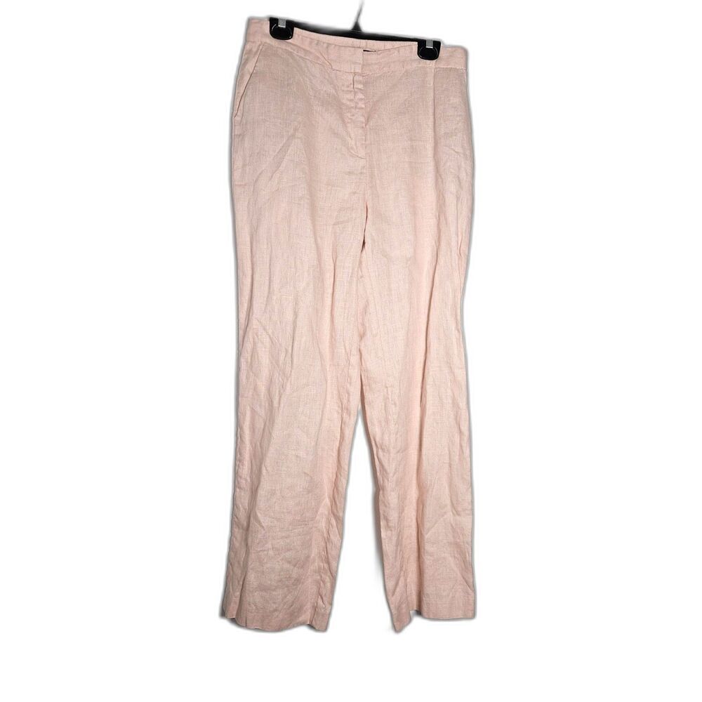 ZARA Powder Pink Blush Linen Slacks Size L